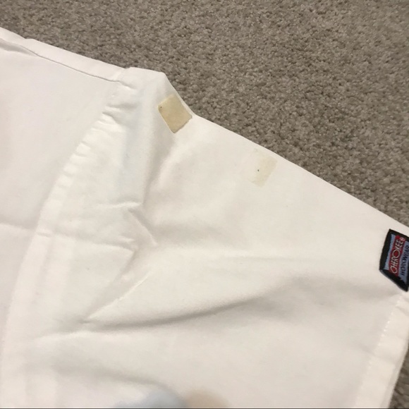 White Full-Zip Scrub Top Mens Medium - Picture 2 of 5